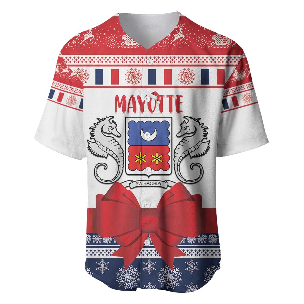 Personalized Mayotte Christmas Baseball Jersey Joyeux Noel - Wonder Print Shop