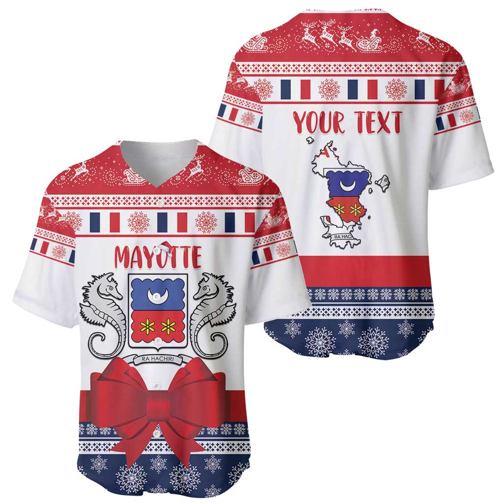 Personalized Mayotte Christmas Baseball Jersey Joyeux Noel - Wonder Print Shop