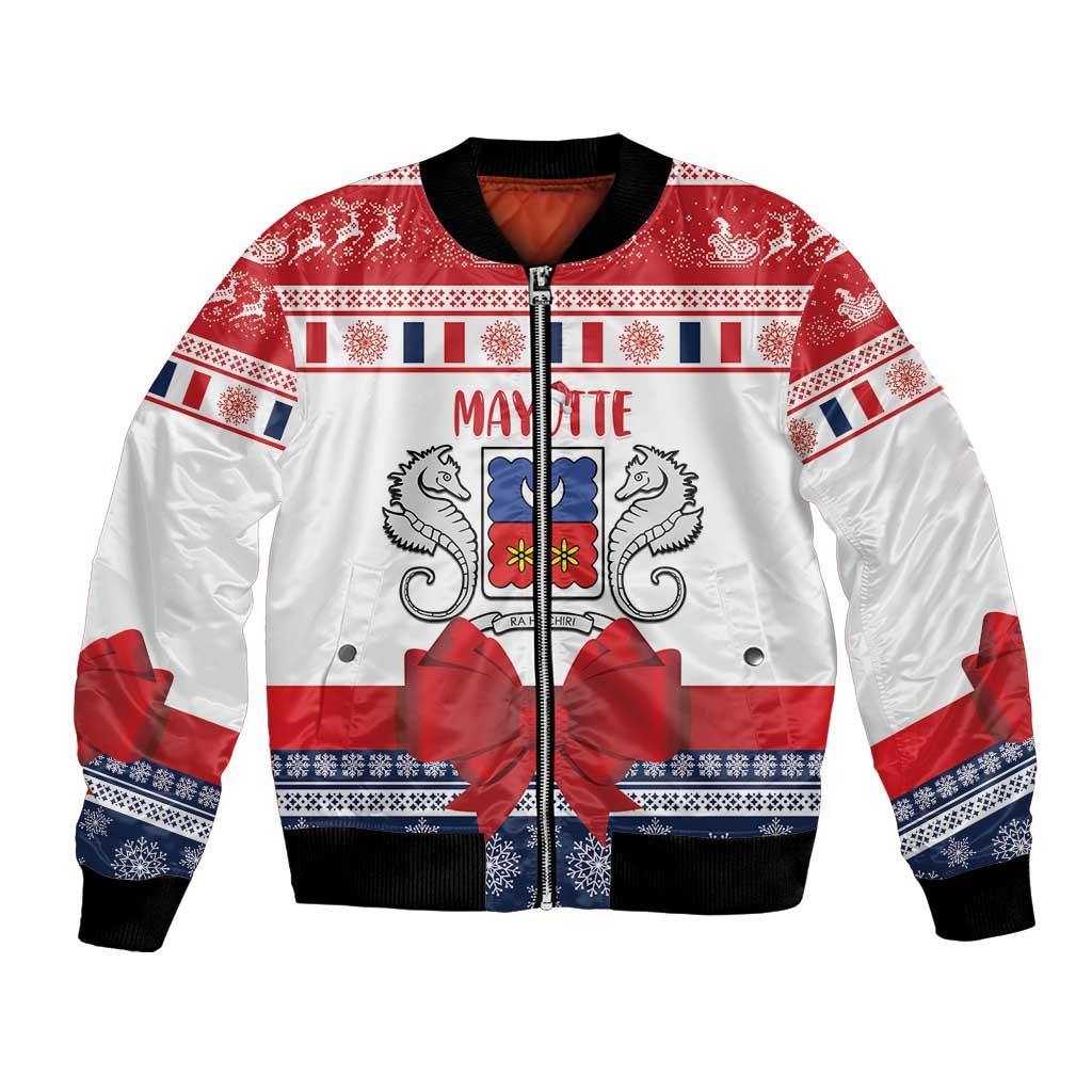 Personalized Mayotte Christmas Bomber Jacket Joyeux Noel - Wonder Print Shop