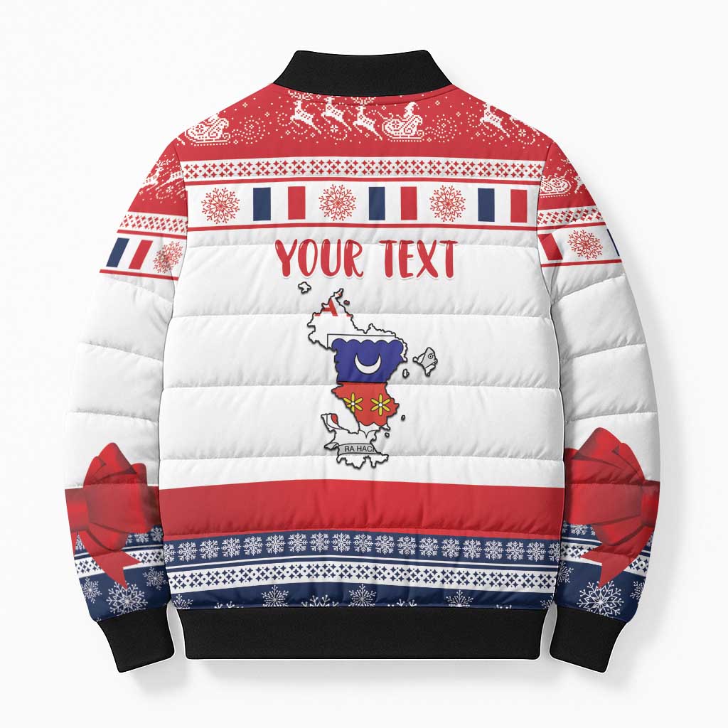 Personalized Mayotte Christmas Bomber Puffer Jacket Joyeux Noel - Wonder Print Shop