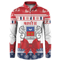 Personalized Mayotte Christmas Button Sweatshirt Joyeux Noel - Wonder Print Shop