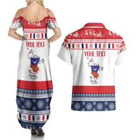 Personalized Mayotte Christmas Couples Matching Summer Maxi Dress and Hawaiian Shirt Joyeux Noel - Wonder Print Shop