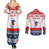 Personalized Mayotte Christmas Couples Matching Summer Maxi Dress and Long Sleeve Button Shirt Joyeux Noel - Wonder Print Shop