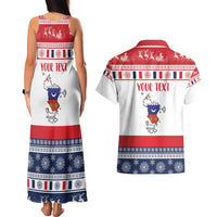 Personalized Mayotte Christmas Couples Matching Tank Maxi Dress and Hawaiian Shirt Joyeux Noel - Wonder Print Shop
