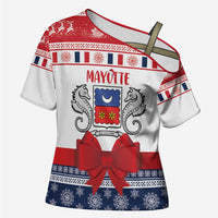 Personalized Mayotte Christmas Cross Shoulder Shirt Joyeux Noel - Wonder Print Shop