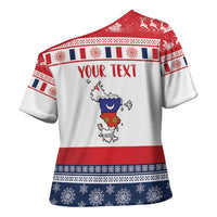 Personalized Mayotte Christmas Cross Shoulder Shirt Joyeux Noel - Wonder Print Shop