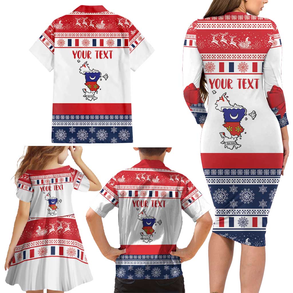 Personalized Mayotte Christmas Family Matching Long Sleeve Bodycon Dress and Hawaiian Shirt Joyeux Noel - Wonder Print Shop
