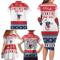 Personalized Mayotte Christmas Family Matching Long Sleeve Bodycon Dress and Hawaiian Shirt Joyeux Noel - Wonder Print Shop