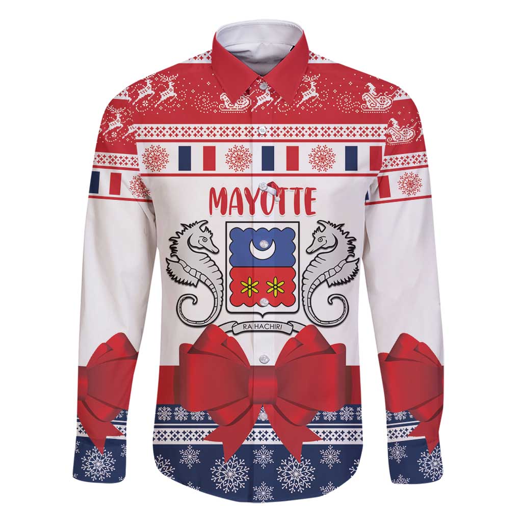 Personalized Mayotte Christmas Family Matching Long Sleeve Bodycon Dress and Hawaiian Shirt Joyeux Noel - Wonder Print Shop