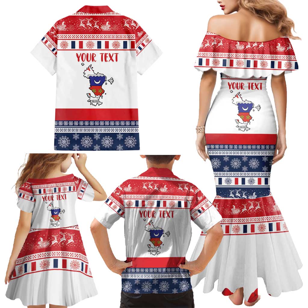 Personalized Mayotte Christmas Family Matching Mermaid Dress and Hawaiian Shirt Joyeux Noel - Wonder Print Shop