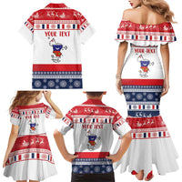 Personalized Mayotte Christmas Family Matching Mermaid Dress and Hawaiian Shirt Joyeux Noel - Wonder Print Shop