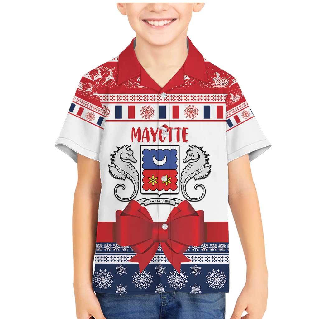 Personalized Mayotte Christmas Family Matching Mermaid Dress and Hawaiian Shirt Joyeux Noel - Wonder Print Shop