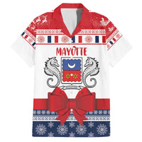 Personalized Mayotte Christmas Family Matching Off The Shoulder Long Sleeve Dress and Hawaiian Shirt Joyeux Noel - Wonder Print Shop