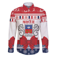 Personalized Mayotte Christmas Family Matching Off The Shoulder Long Sleeve Dress and Hawaiian Shirt Joyeux Noel - Wonder Print Shop
