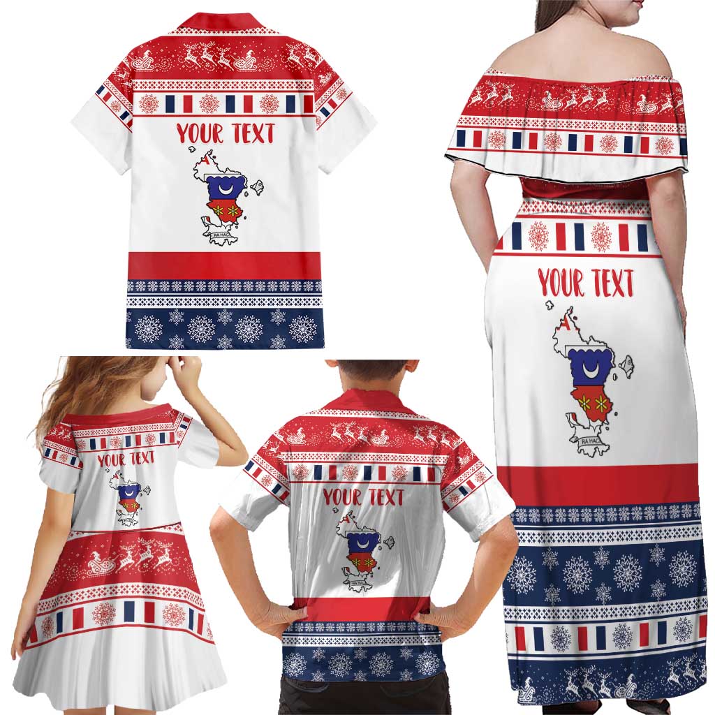 Personalized Mayotte Christmas Family Matching Off Shoulder Maxi Dress and Hawaiian Shirt Joyeux Noel - Wonder Print Shop