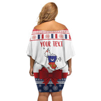 Personalized Mayotte Christmas Family Matching Off Shoulder Short Dress and Hawaiian Shirt Joyeux Noel - Wonder Print Shop
