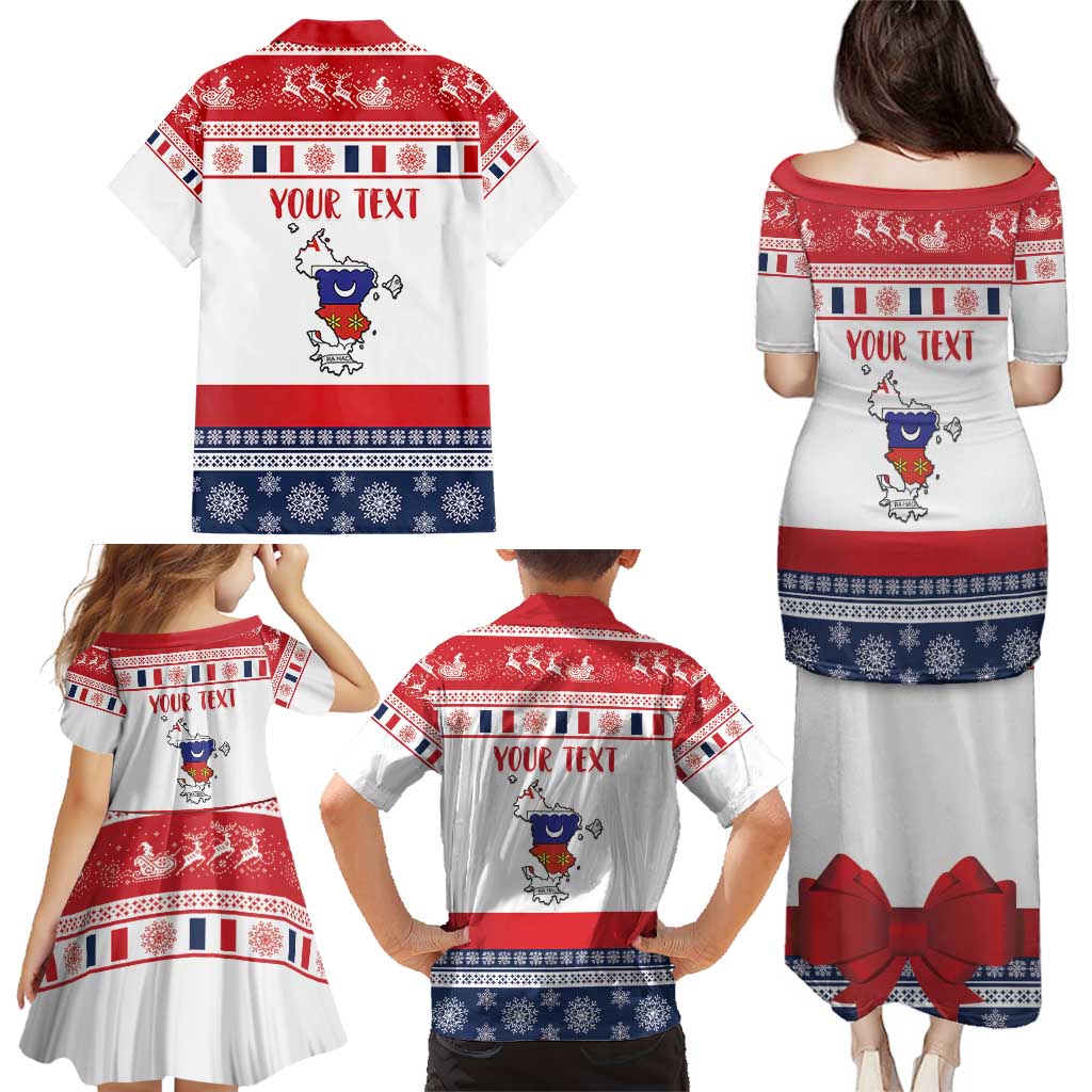 Personalized Mayotte Christmas Family Matching Puletasi and Hawaiian Shirt Joyeux Noel - Wonder Print Shop