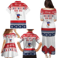 Personalized Mayotte Christmas Family Matching Puletasi and Hawaiian Shirt Joyeux Noel - Wonder Print Shop