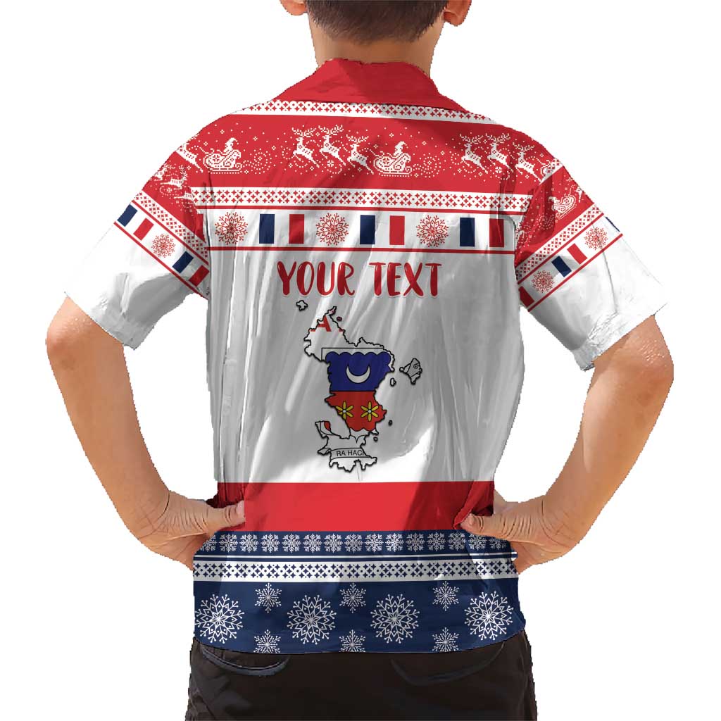 Personalized Mayotte Christmas Family Matching Short Sleeve Bodycon Dress and Hawaiian Shirt Joyeux Noel - Wonder Print Shop