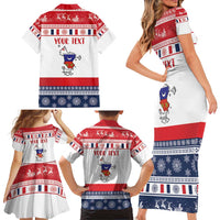 Personalized Mayotte Christmas Family Matching Short Sleeve Bodycon Dress and Hawaiian Shirt Joyeux Noel - Wonder Print Shop