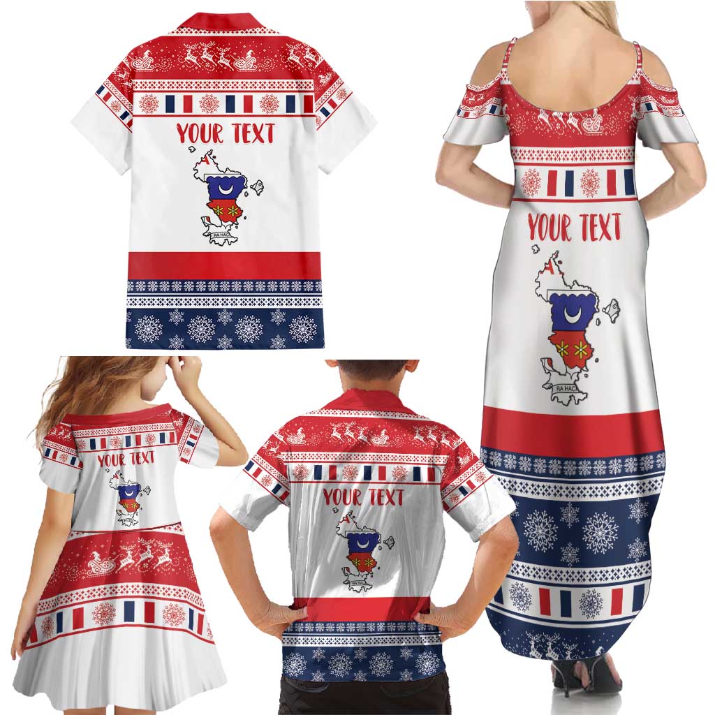 Personalized Mayotte Christmas Family Matching Summer Maxi Dress and Hawaiian Shirt Joyeux Noel - Wonder Print Shop