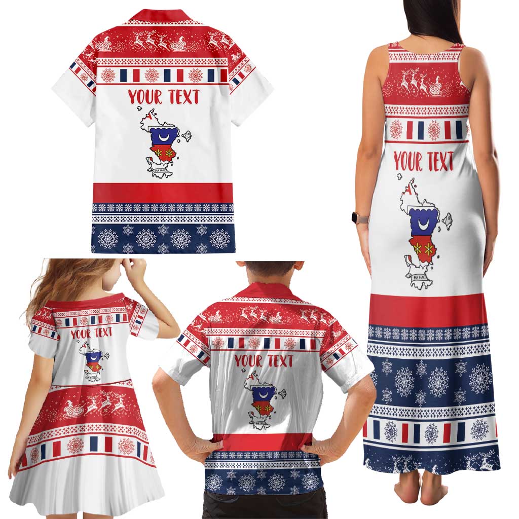 Personalized Mayotte Christmas Family Matching Tank Maxi Dress and Hawaiian Shirt Joyeux Noel - Wonder Print Shop