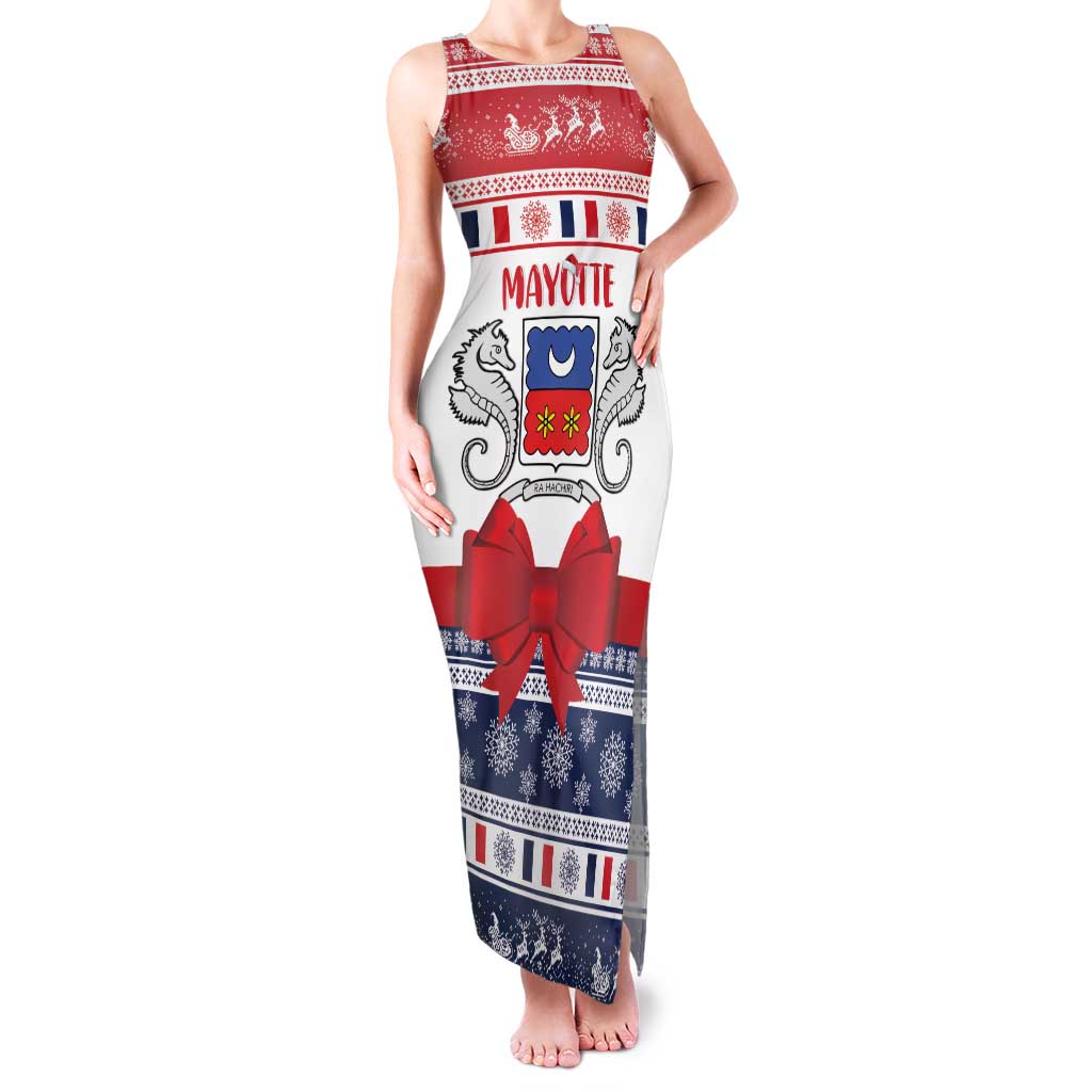 Personalized Mayotte Christmas Family Matching Tank Maxi Dress and Hawaiian Shirt Joyeux Noel - Wonder Print Shop