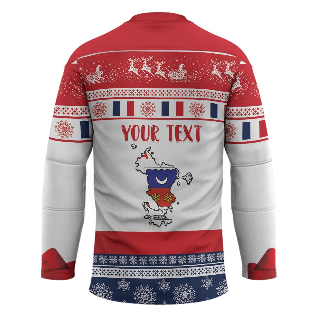 Personalized Mayotte Christmas Hockey Jersey Joyeux Noel - Wonder Print Shop