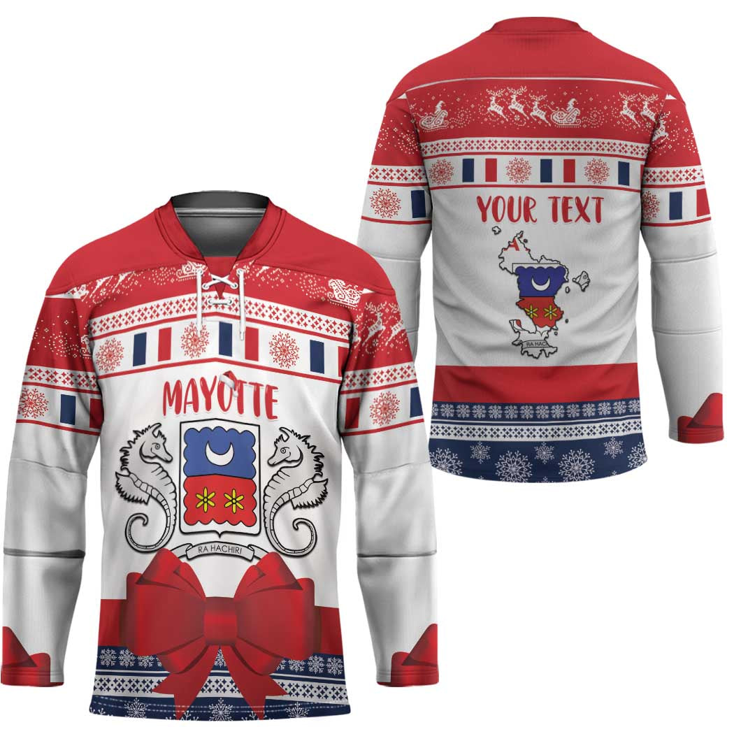 Personalized Mayotte Christmas Hockey Jersey Joyeux Noel - Wonder Print Shop