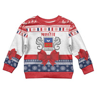 Personalized Mayotte Christmas Kid Ugly Christmas Sweater Joyeux Noel - Wonder Print Shop