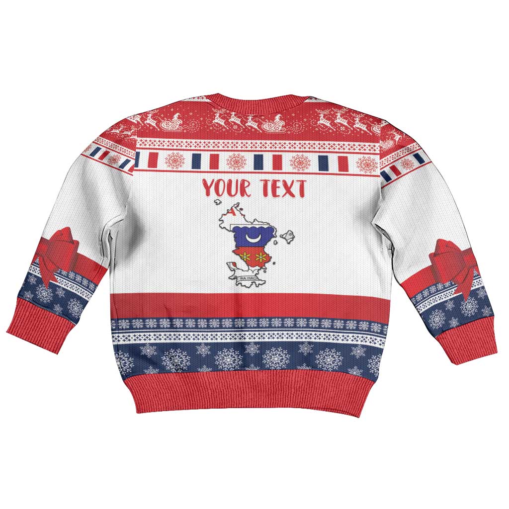 Personalized Mayotte Christmas Kid Ugly Christmas Sweater Joyeux Noel - Wonder Print Shop