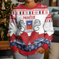 Personalized Mayotte Christmas Kid Ugly Christmas Sweater Joyeux Noel - Wonder Print Shop