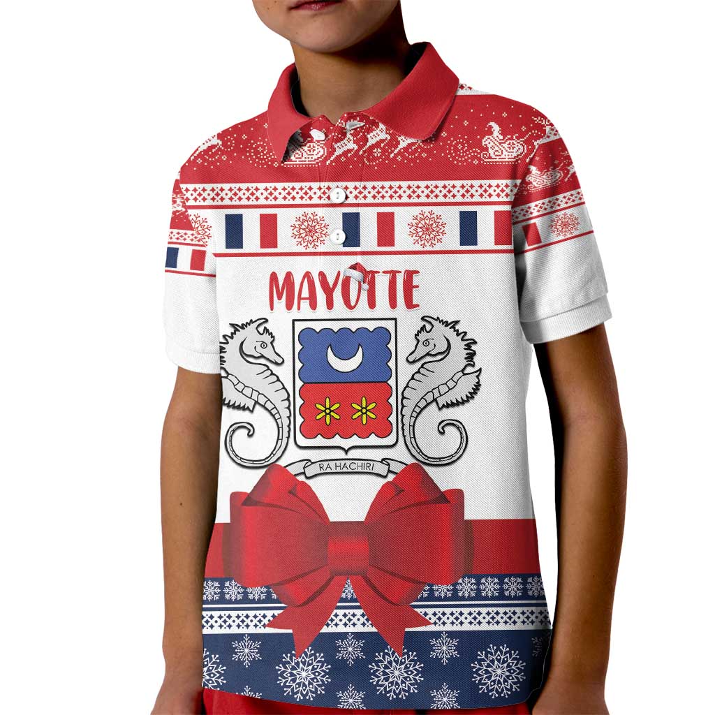 Personalized Mayotte Christmas Kid Polo Shirt Joyeux Noel - Wonder Print Shop