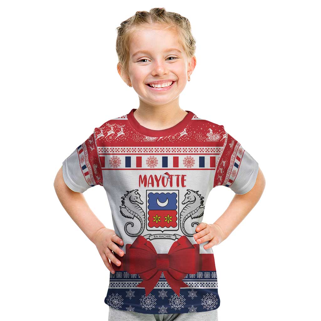 Personalized Mayotte Christmas Kid T Shirt Joyeux Noel - Wonder Print Shop
