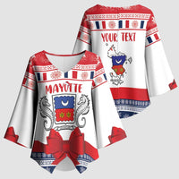 Personalized Mayotte Christmas Kimono Sleeve Blouse Joyeux Noel - Wonder Print Shop
