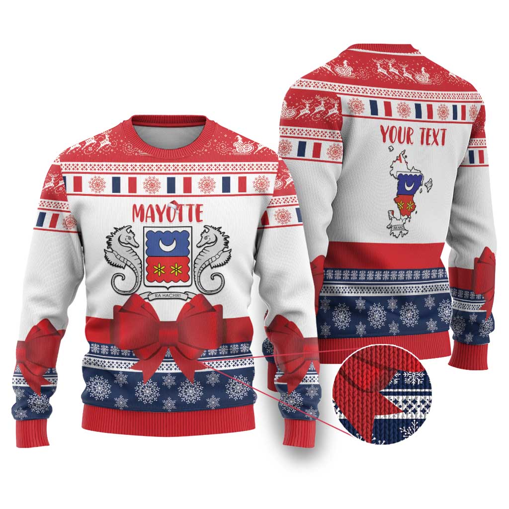 Personalized Mayotte Christmas Ugly Christmas Sweater Joyeux Noel - Wonder Print Shop