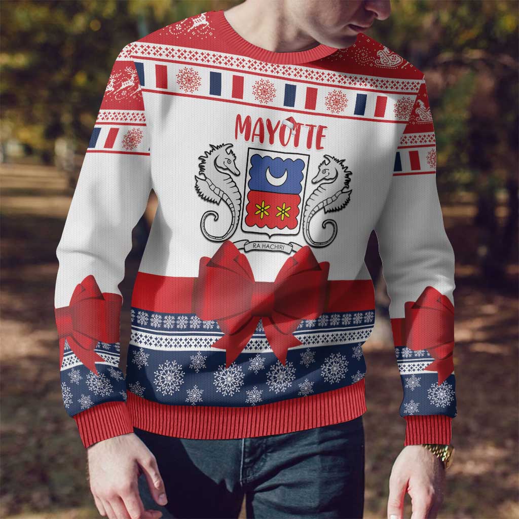 Personalized Mayotte Christmas Ugly Christmas Sweater Joyeux Noel - Wonder Print Shop