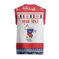 Personalized Mayotte Christmas Knitted V-Neck Vest Joyeux Noel - Wonder Print Shop