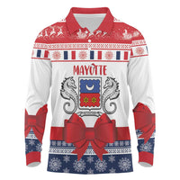 Personalized Mayotte Christmas Long Sleeve Polo Shirt Joyeux Noel - Wonder Print Shop