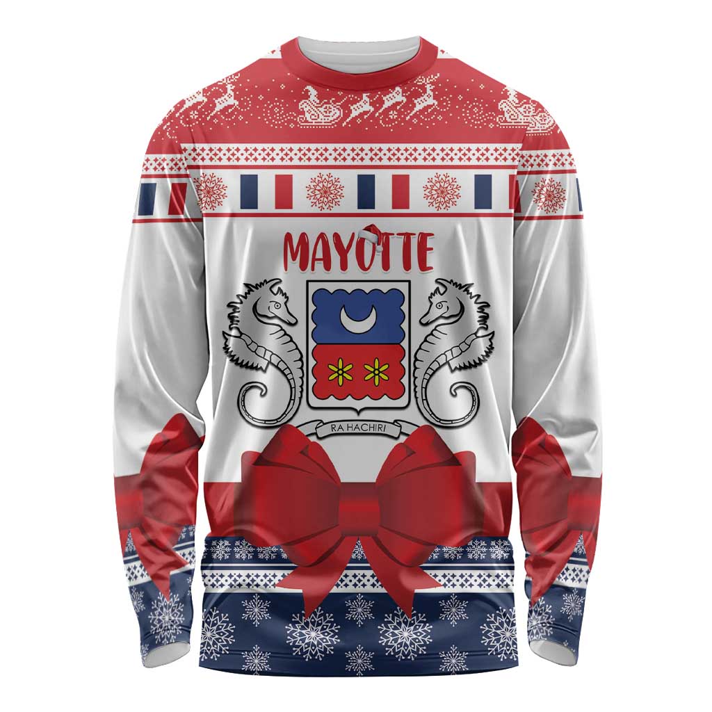 Personalized Mayotte Christmas Long Sleeve Shirt Joyeux Noel - Wonder Print Shop