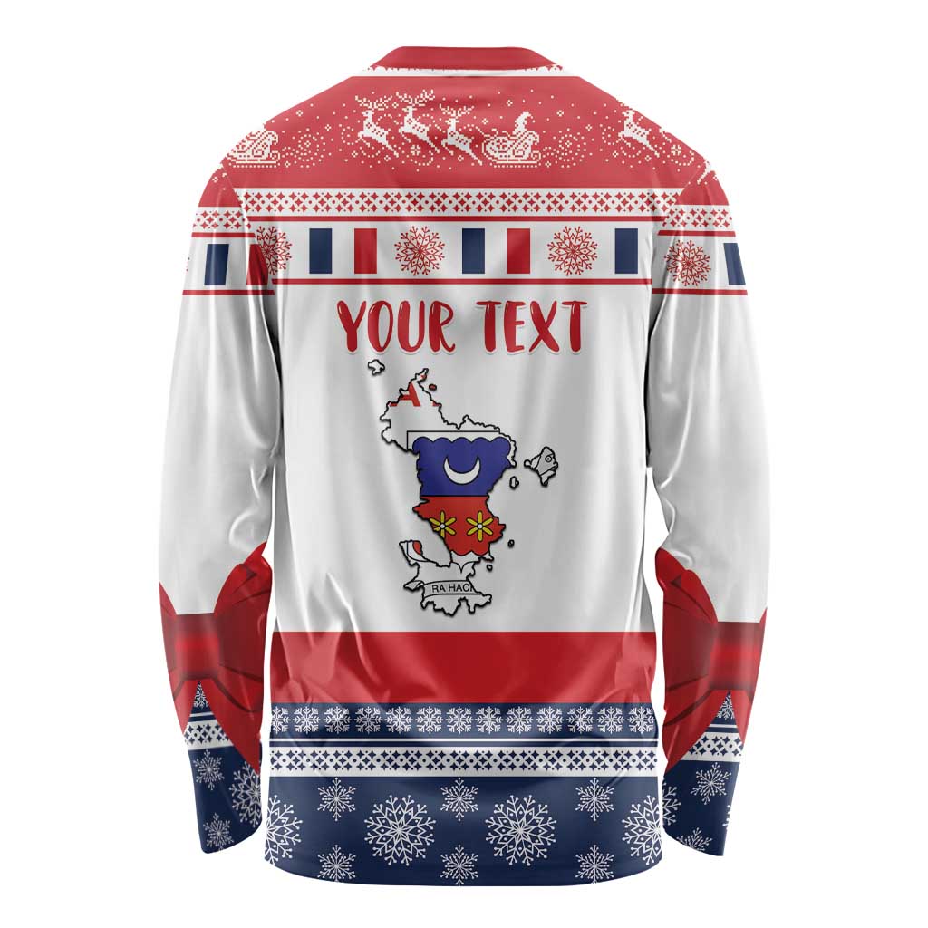 Personalized Mayotte Christmas Long Sleeve Shirt Joyeux Noel - Wonder Print Shop