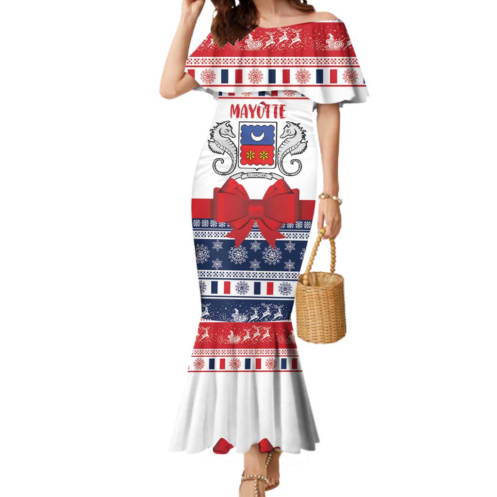 Personalized Mayotte Christmas Mermaid Dress Joyeux Noel - Wonder Print Shop