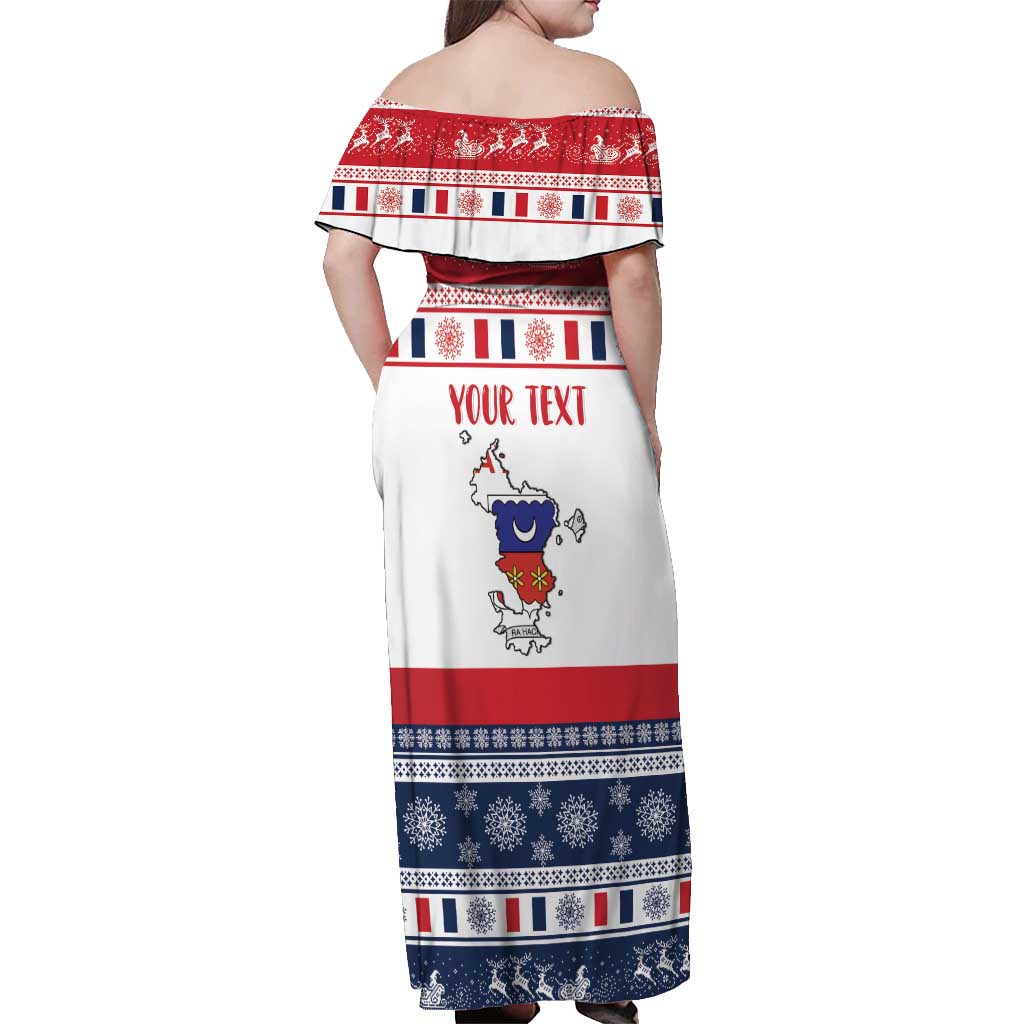 Personalized Mayotte Christmas Off Shoulder Maxi Dress Joyeux Noel - Wonder Print Shop
