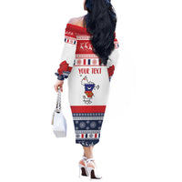 Personalized Mayotte Christmas Off The Shoulder Long Sleeve Dress Joyeux Noel - Wonder Print Shop