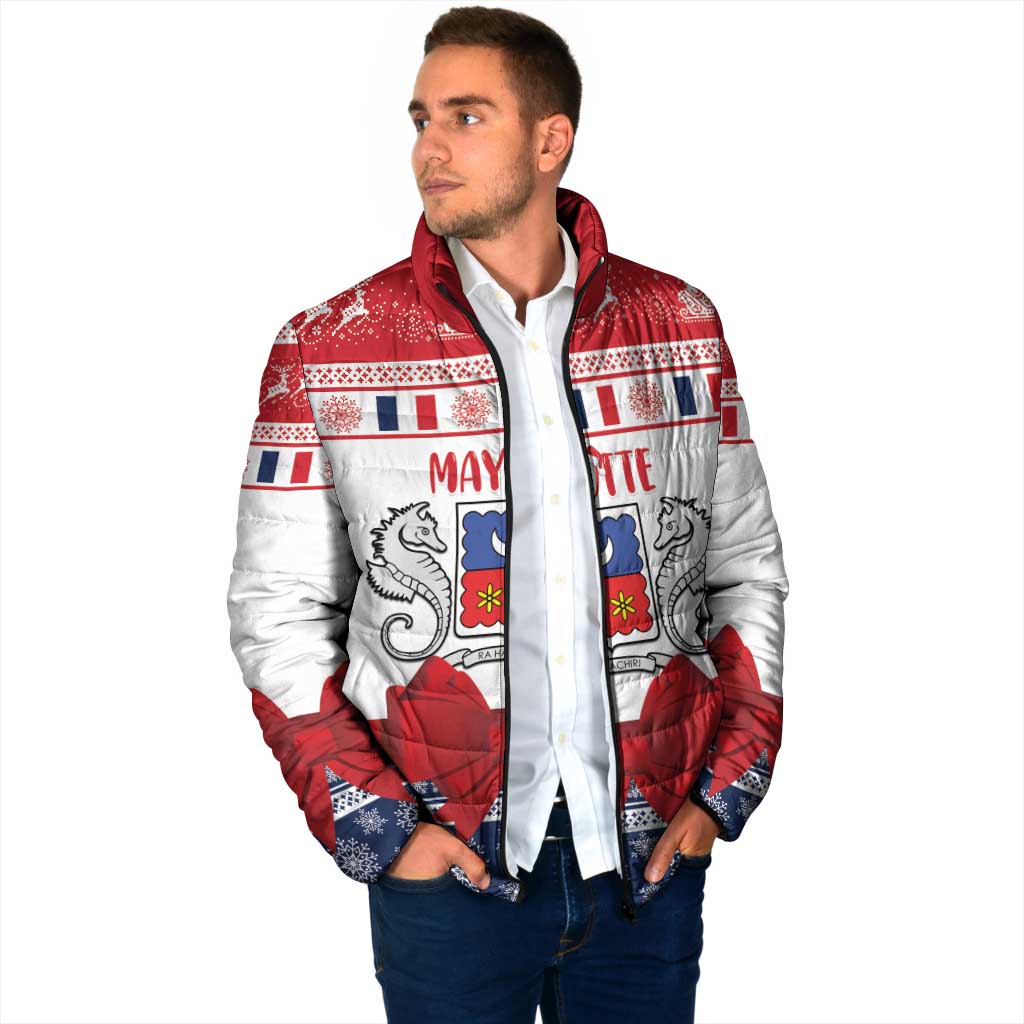 Personalized Mayotte Christmas Padded Jacket Joyeux Noel - Wonder Print Shop