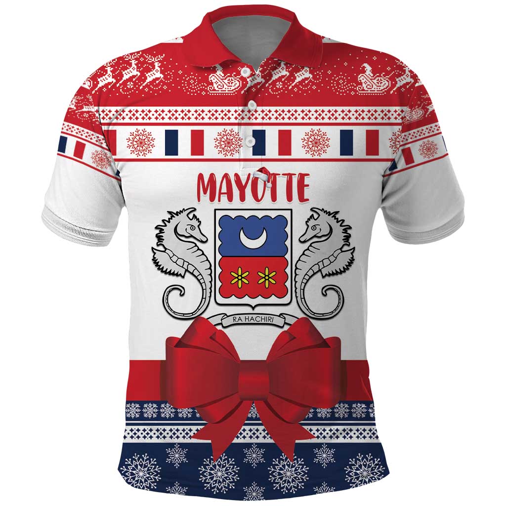 Personalized Mayotte Christmas Polo Shirt Joyeux Noel - Wonder Print Shop