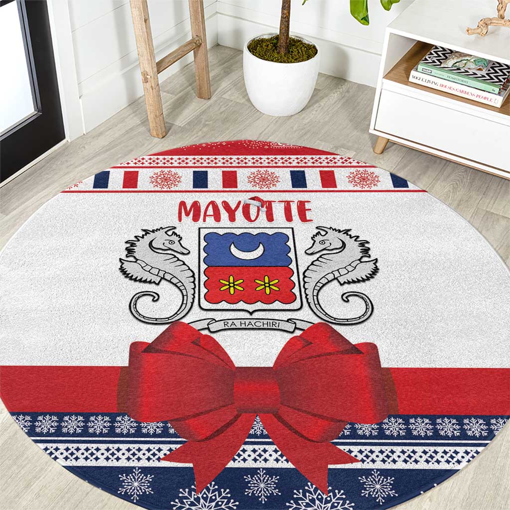Mayotte Christmas Round Carpet Joyeux Noel - Wonder Print Shop