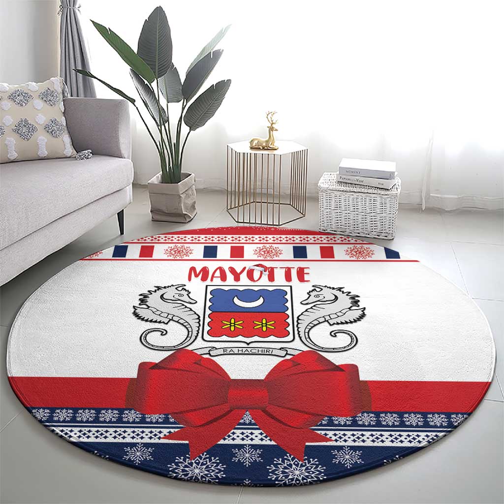 Mayotte Christmas Round Carpet Joyeux Noel - Wonder Print Shop