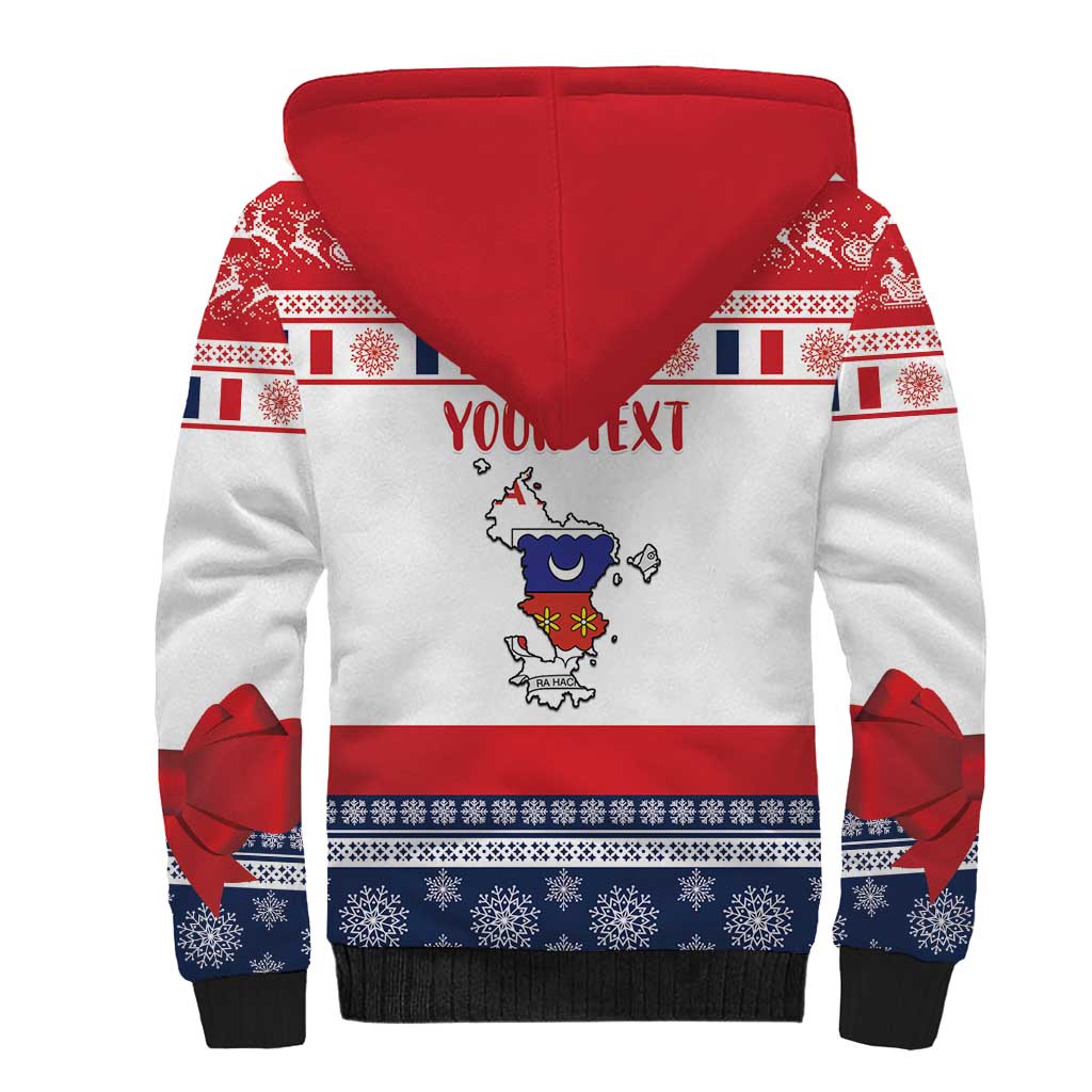 Personalized Mayotte Christmas Sherpa Hoodie Joyeux Noel - Wonder Print Shop