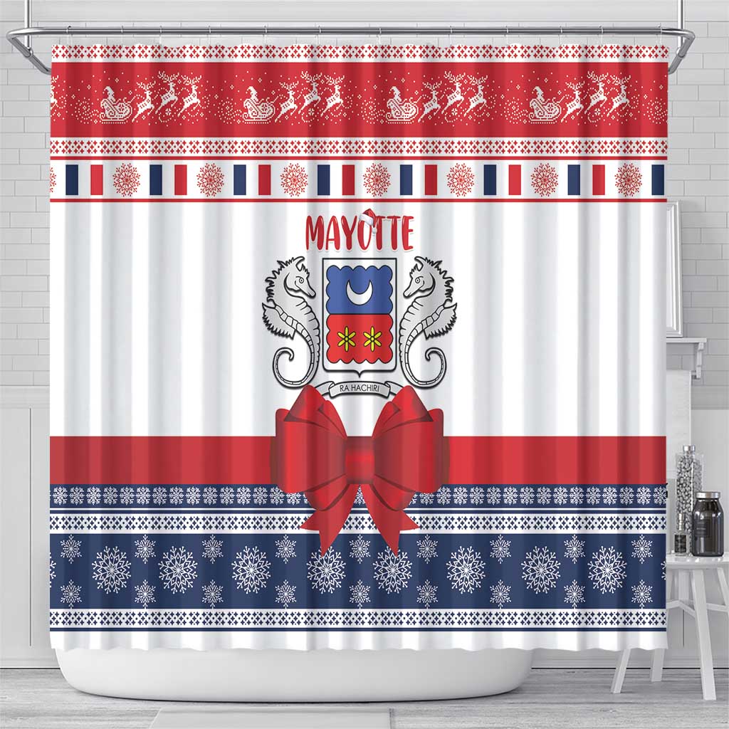 Mayotte Christmas Shower Curtain Joyeux Noel - Wonder Print Shop